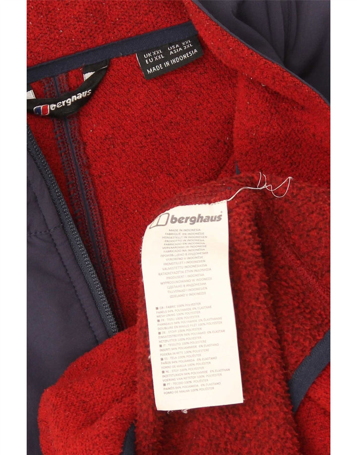Chaqueta de Forro Polar para Hombre Berghaus UK 44 2XL Bloque de Color Rojo Poliéster
