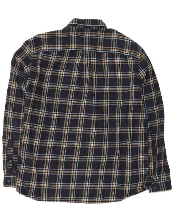 Jack Wills Camisa de franela de corte clásico para hombre XL Algodón a cuadros azul marino
