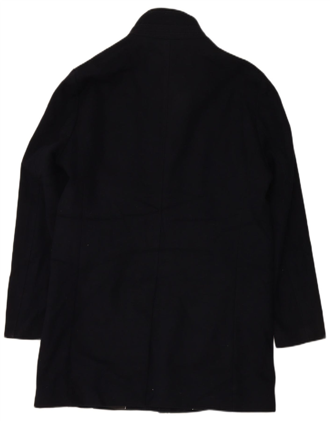 ZARA Mens Overcoat UK 40 Large Navy Blue Polyester