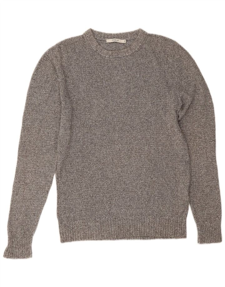 Jack & Jones Jersey con cuello redondo para hombre, talla pequeña, algodón gris