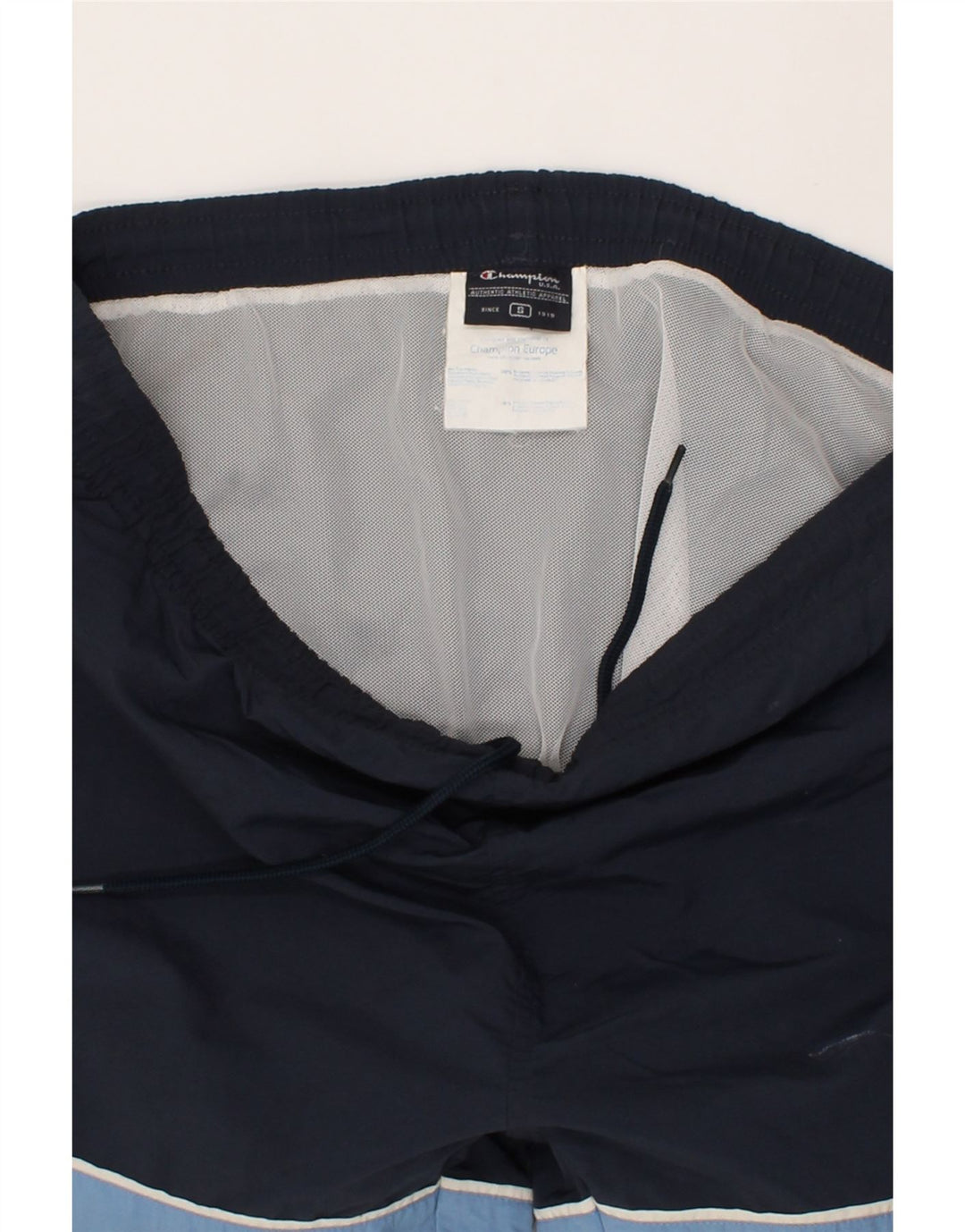 CHAMPION Mens Sport Shorts Small  Navy Blue Colourblock Polyamide Vintage Champion and Second-Hand Champion from Messina Hembry 