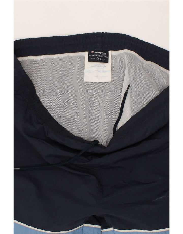 CHAMPION Mens Sport Shorts Small  Navy Blue Colourblock Polyamide Vintage Champion and Second-Hand Champion from Messina Hembry 