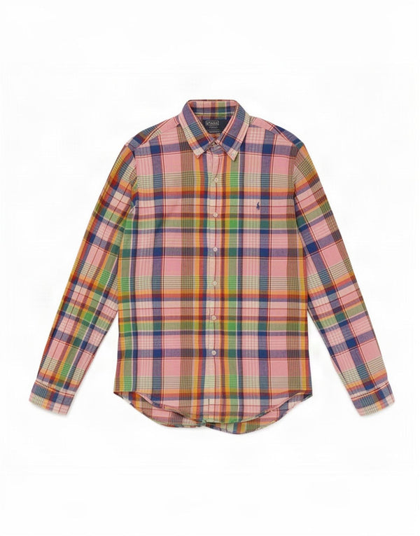 Polo Ralph Lauren Mens Custom Fit Shirt Medium Multicoloured Plaid Linen