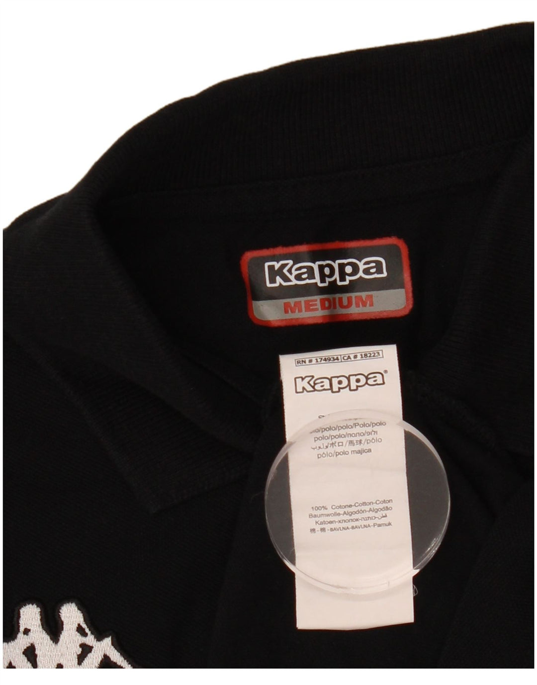 Kappa Polo para mujer UK 44 Mediano Algodón negro