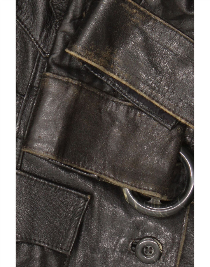 Chaqueta de cuero vintage para mujer Reino Unido 14 Negro medio