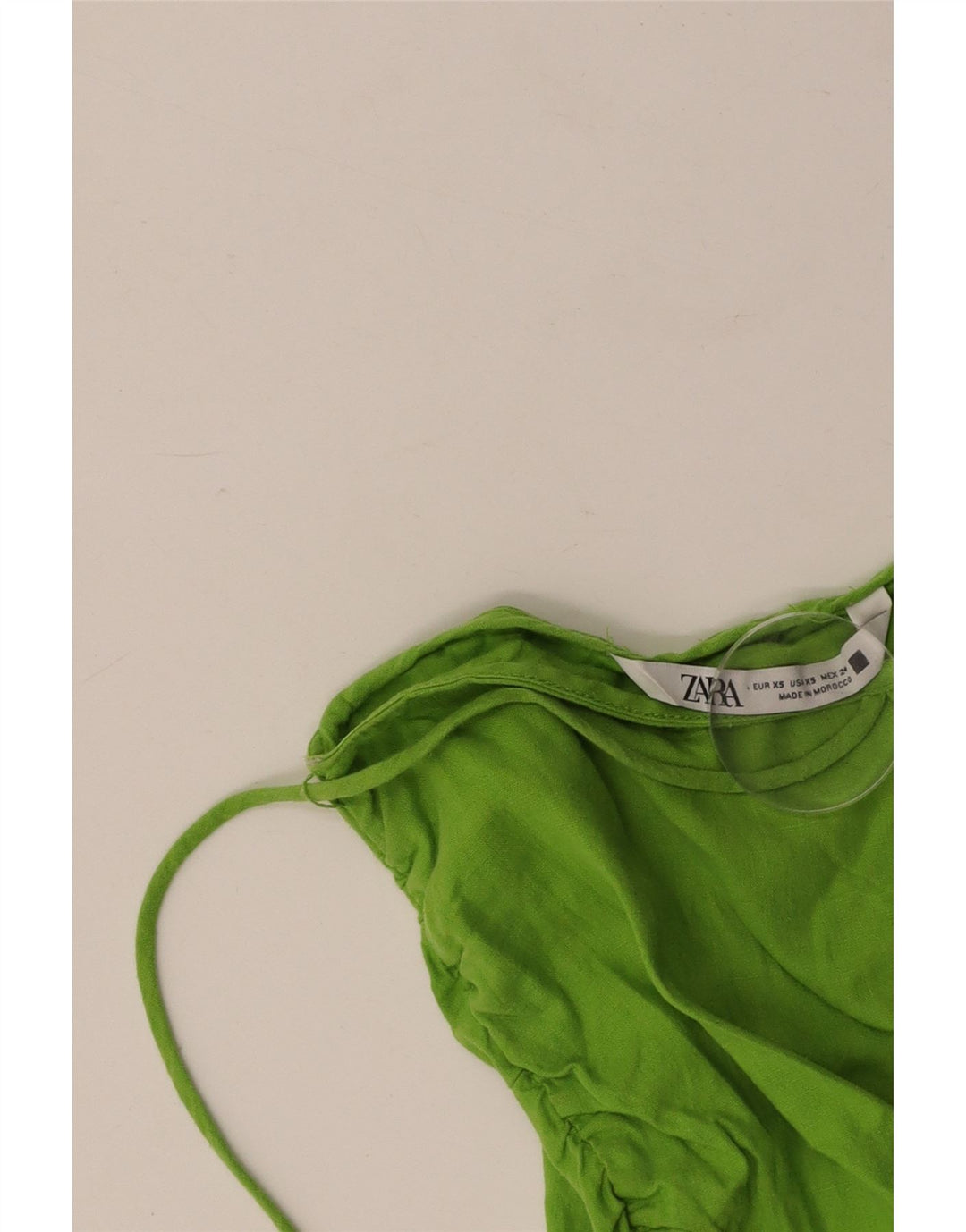 ZARA Mujer Top Con Hombros Descubiertos ES 4 XS Verde