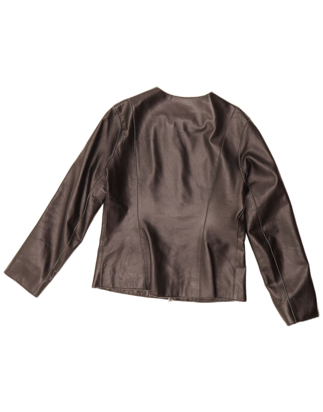 Michel Ambers Chaqueta Blazer de Cuero con Cremallera Completa para Mujer UK 12 Medium Black