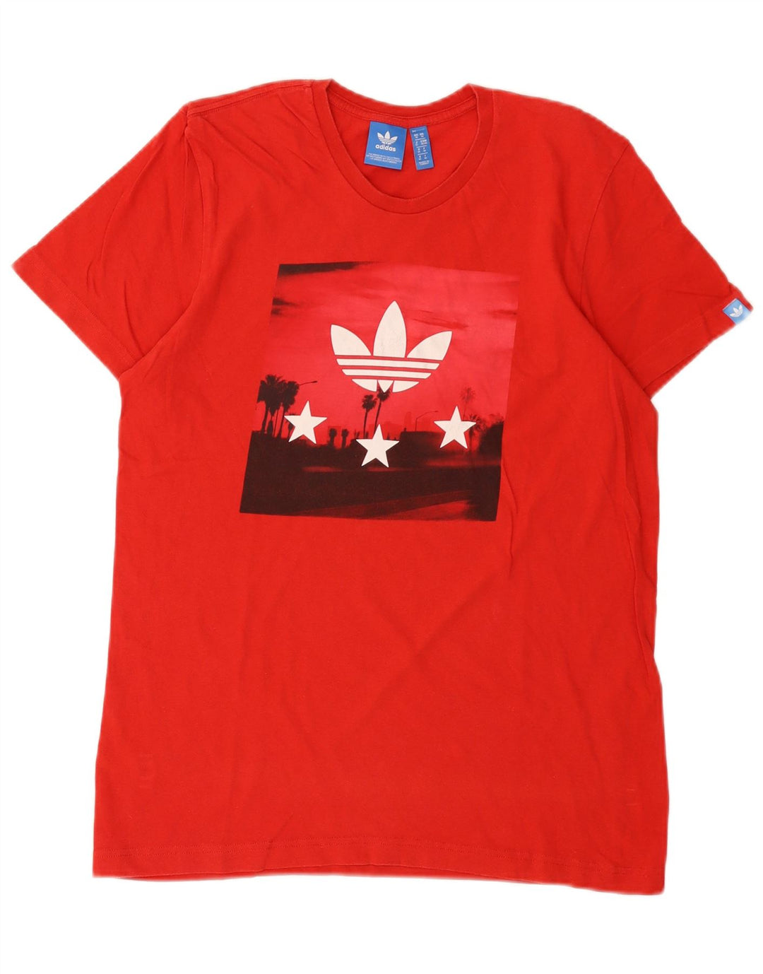 Adidas - Camiseta gráfica para hombre, color rojo medio, algodón