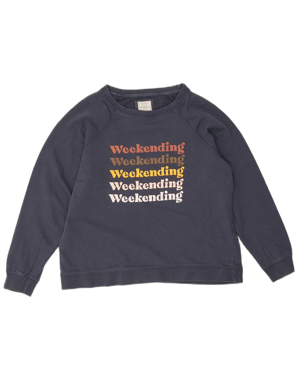 Fat Face Sudadera gráfica para mujer Jumper UK 46 Large Azul marino Algodón