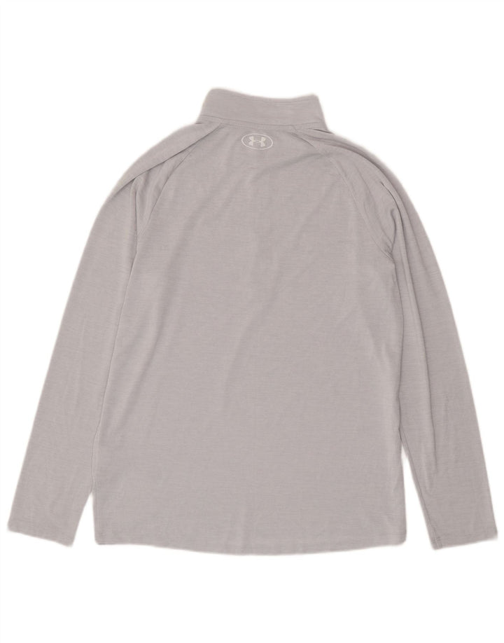 Under Armour Hombre Zip Neck Jersey Chándal Top Poliéster Gris Medio