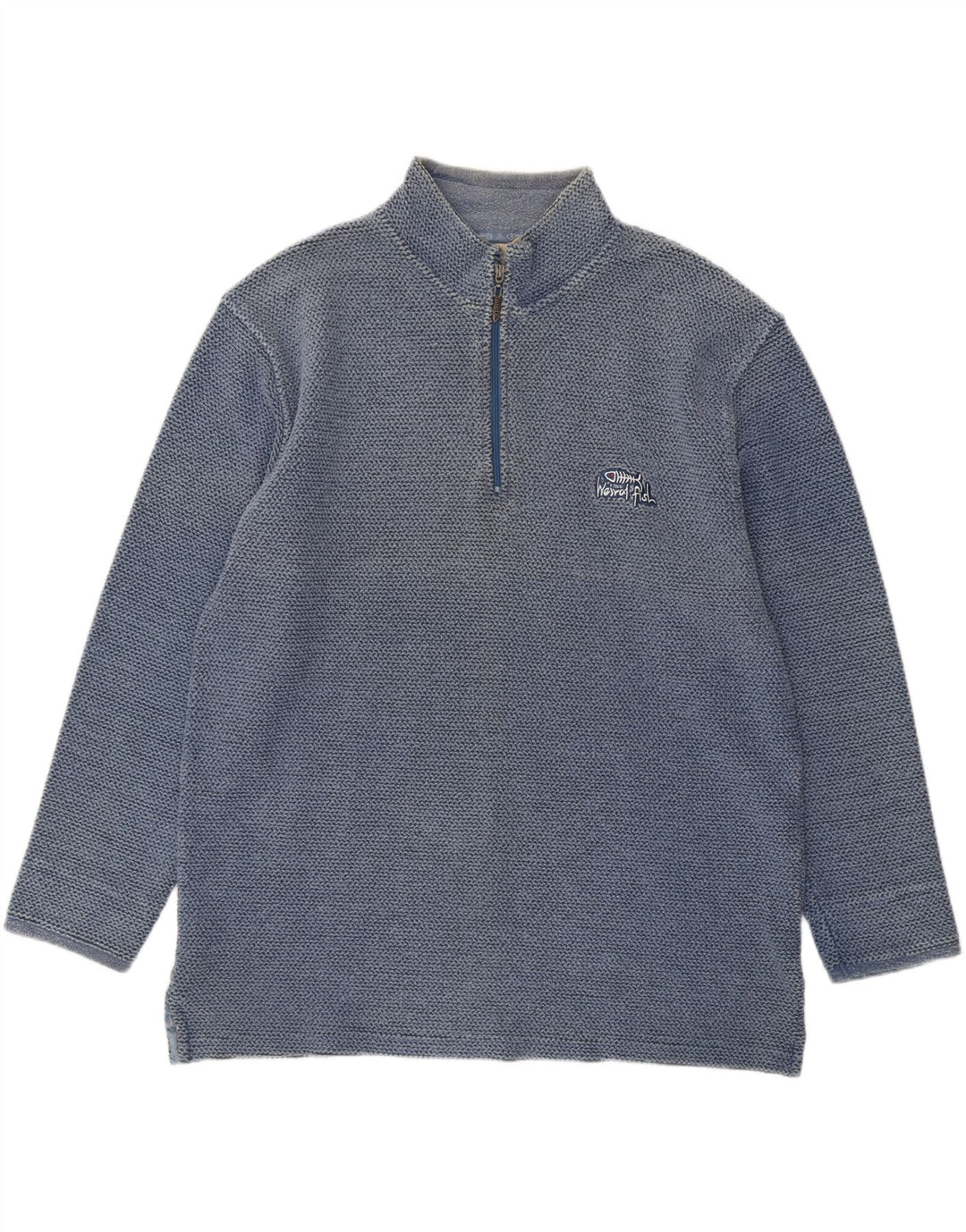 Weird Fish - Sudadera con cuello y cremallera para hombre, talla XL, algodón azul