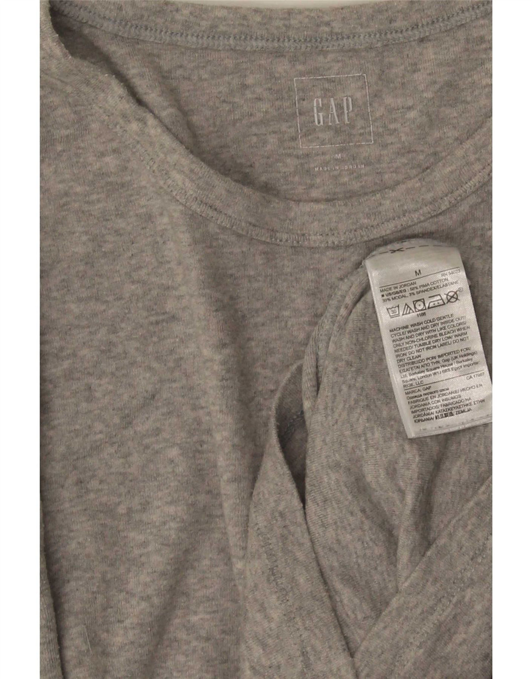 Gap Mujer Top Manga Larga UK 42 Algodón Gris Medio