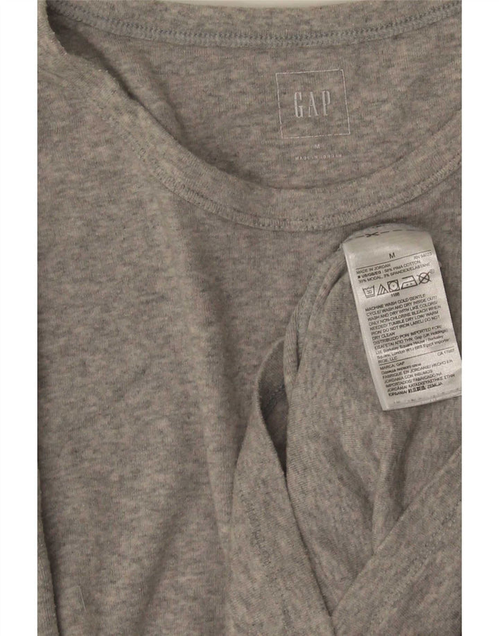 Gap Mujer Top Manga Larga UK 42 Algodón Gris Medio