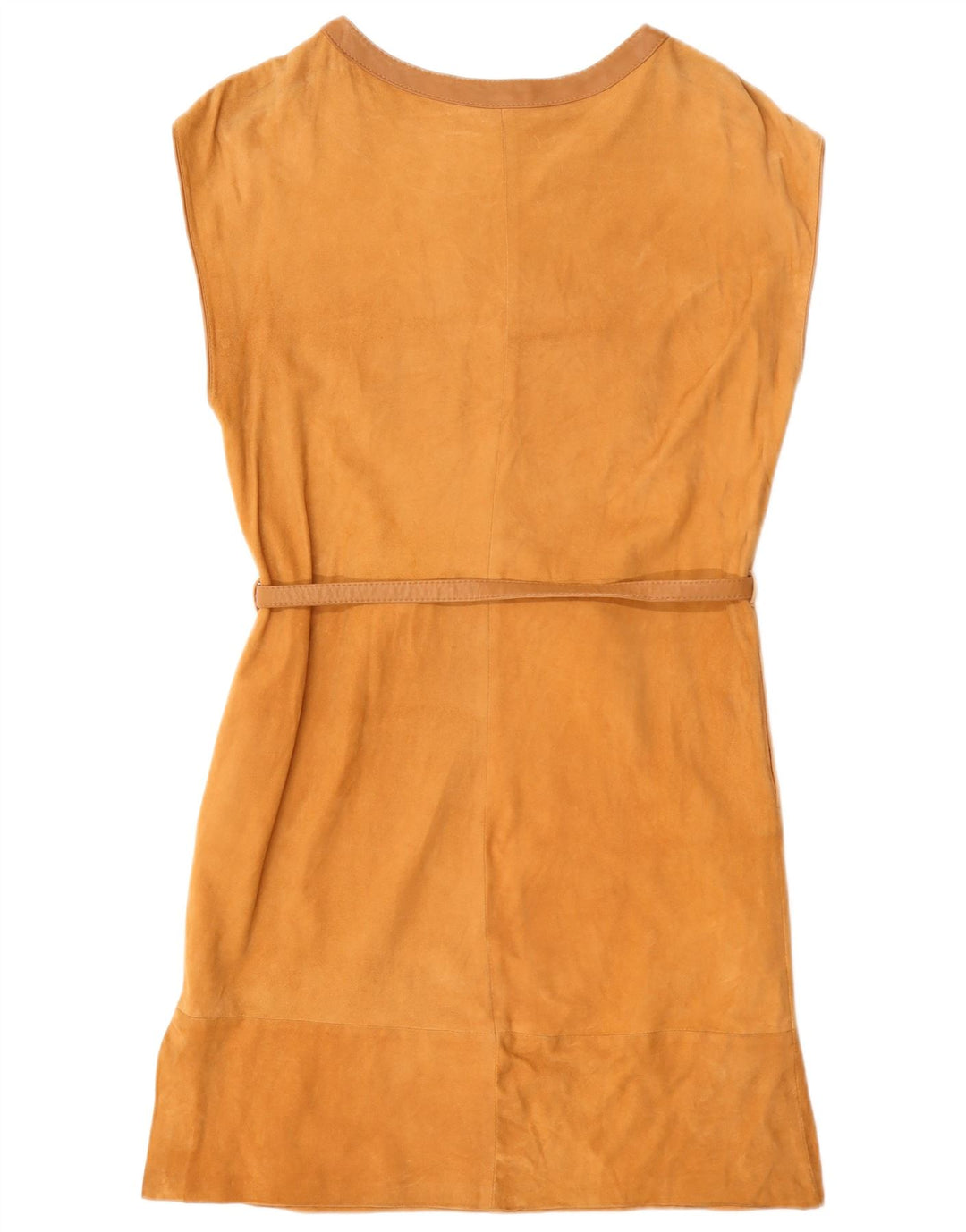 Vintage mujer sin mangas ante vestido básico Reino Unido 12 Medio Beige