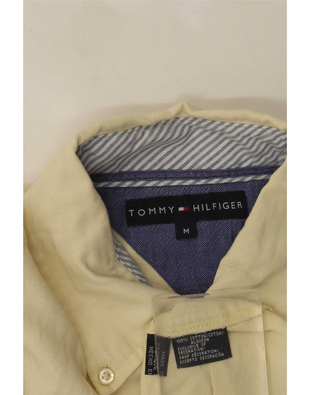 Camisa Tommy Hilfiger Hombre Algodón Amarillo Medio