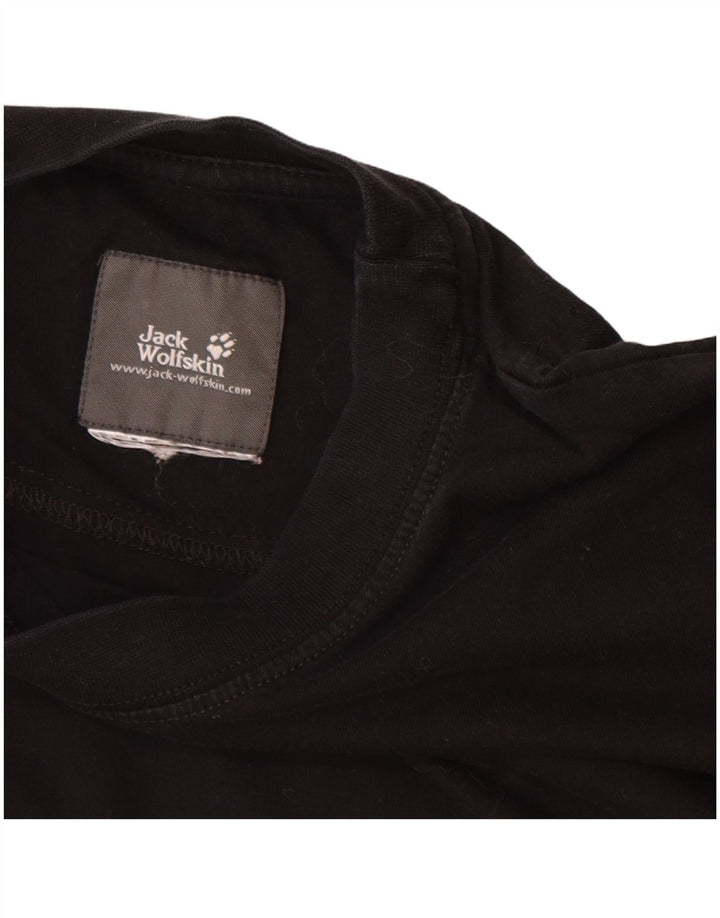 JACK WOLFSKIN Camiseta gráfica para hombre Top grande de algodón negro