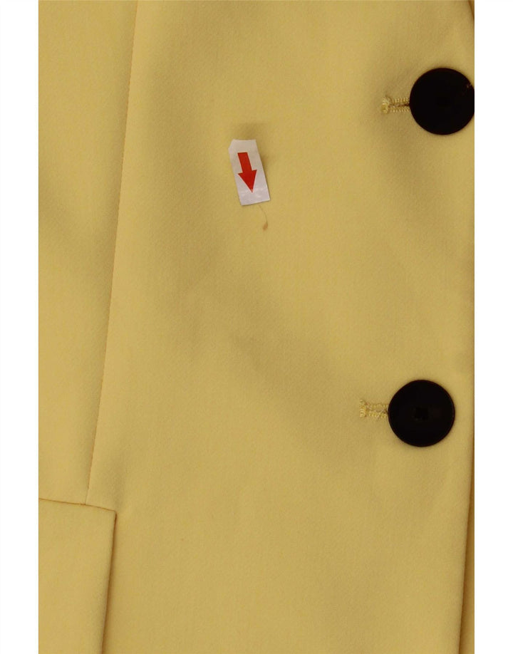 Zara Chaqueta Blazer Sin Mangas De 3 Botones para Mujer UK 44 Poliéster Amarillo Grande