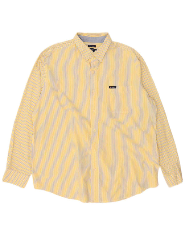 Chaps Camisa de fácil cuidado para hombre XL Algodón a rayas amarillas