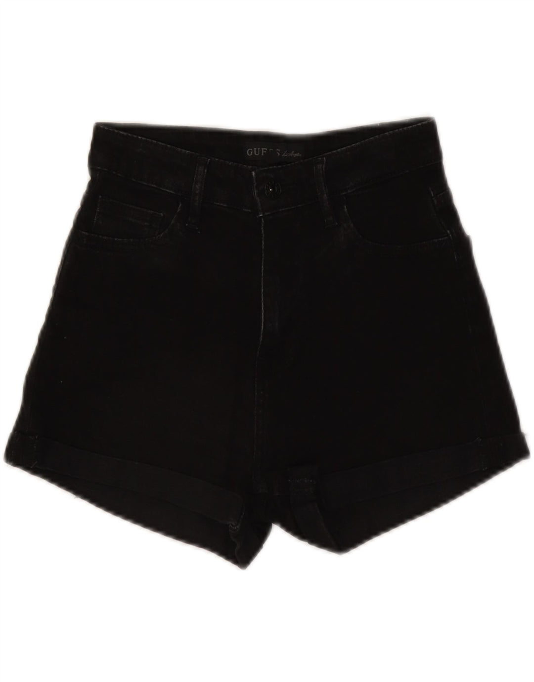 GUESS Womens Denim Shorts W25 XS Black Cotton Vintage Guess and Second-Hand Guess from Messina Hembry 