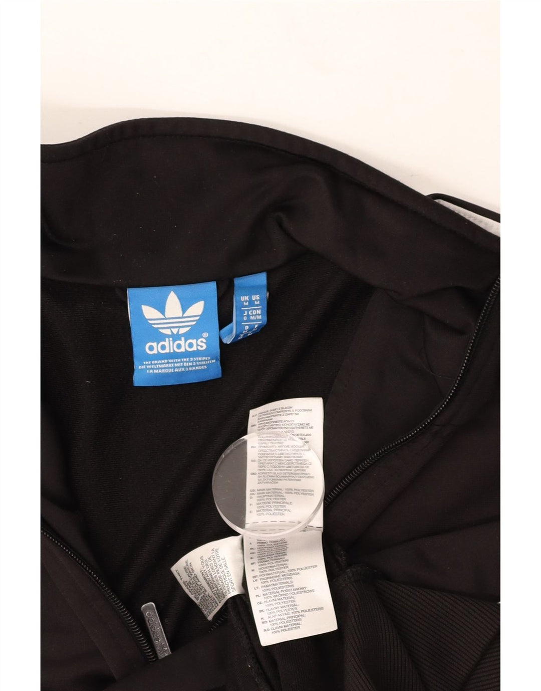 ADIDAS Hombre Chándal Top Chaqueta Mediano Negro Poliéster