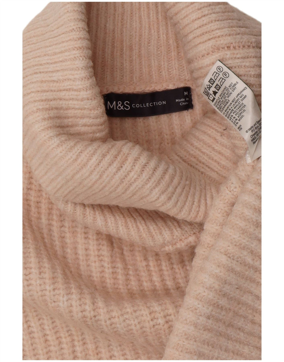 MARKS & SPENCER Suéter tipo jersey con cuello vuelto para mujer Reino Unido 44 Rosa mediano