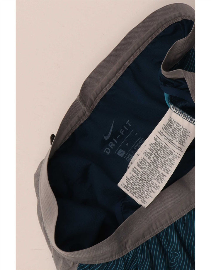 Nike Pantalones cortos deportivos Dri Fit para mujer UK 44 Azul medio Poliéster con bloques de color