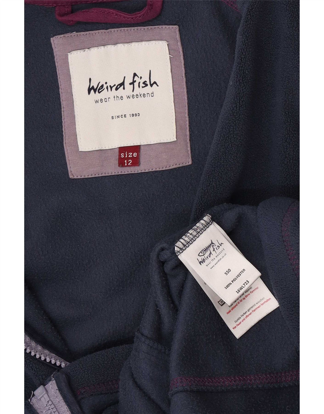 Weird Fish Chaqueta polar para mujer UK 12 Medium Azul marino Poliéster