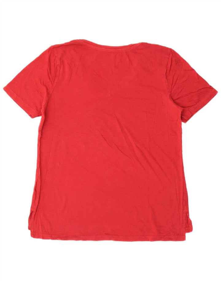 EDDIE BAUER Camiseta para mujer Top UK 16 Large Red Cotton