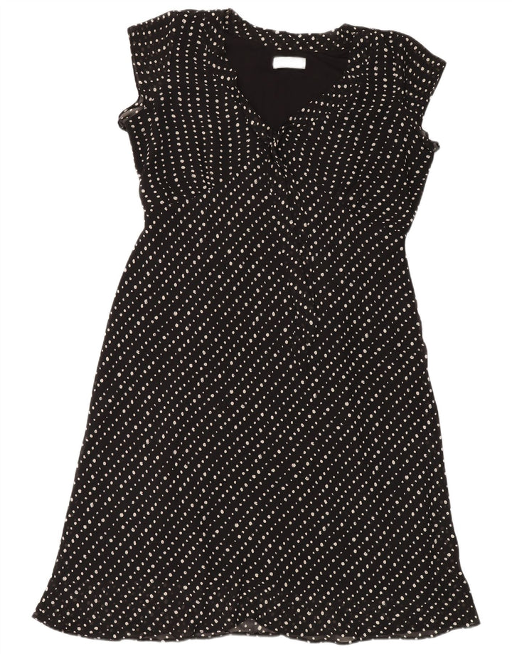 Wallis Vestido acampanado para mujer UK 20 2XL Poliéster con lunares negros