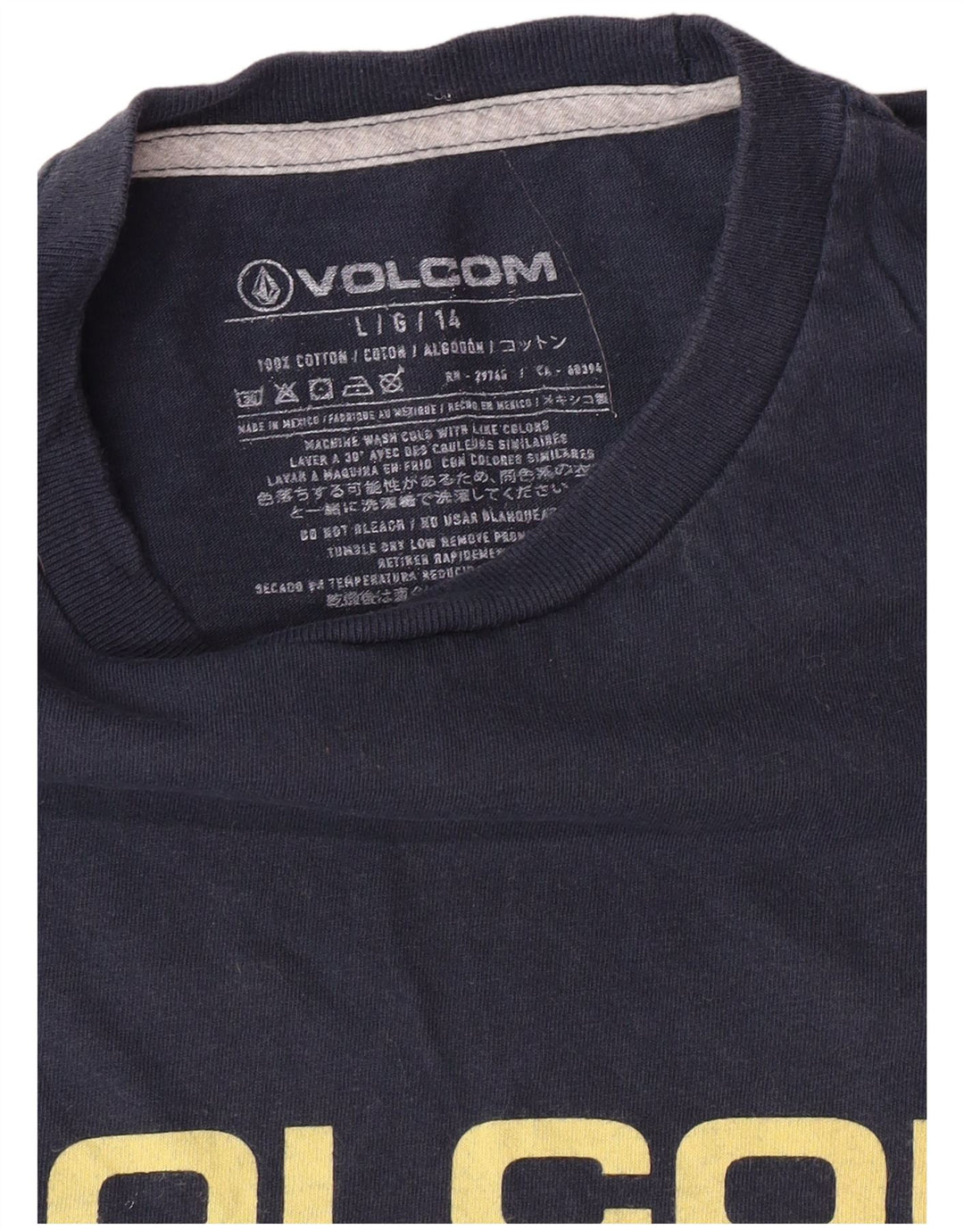 VOLCOM Camiseta gráfica para hombre Top grande de algodón azul marino