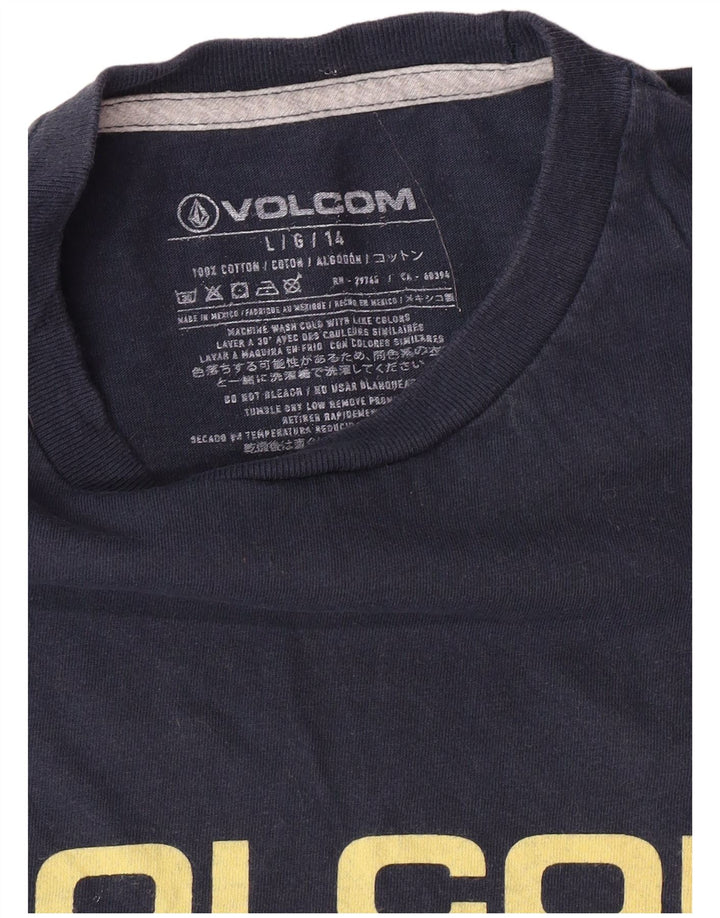 VOLCOM Camiseta gráfica para hombre Top grande de algodón azul marino