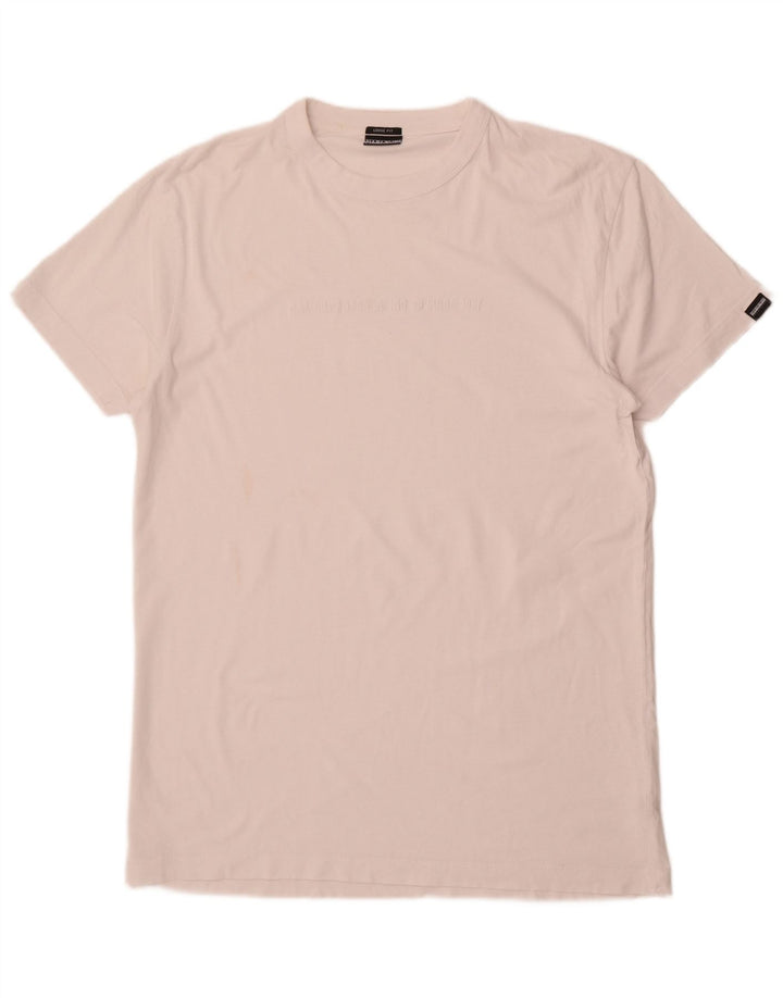 Napapijri Camiseta holgada Geographic para hombre, talla mediana, blanca