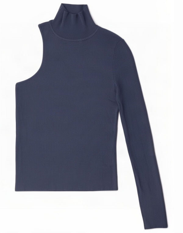 Zara Top de un hombro para mujer UK 44 Grande Azul