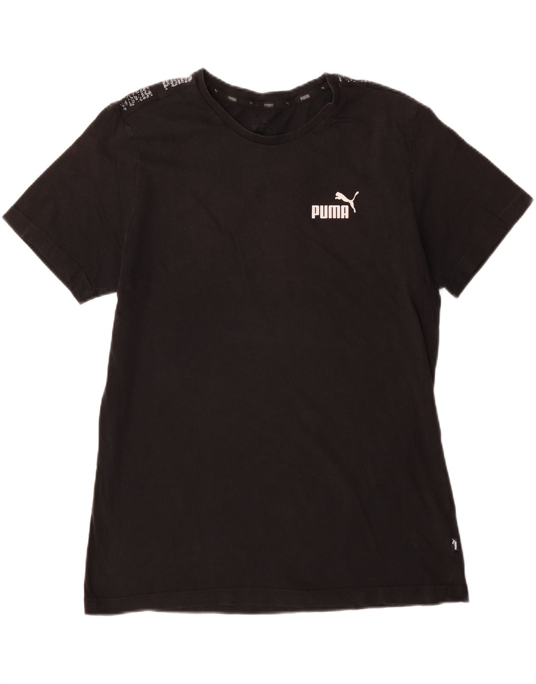 PUMA Mens T-Shirt Top Medium Black Cotton Vintage Puma and Second-Hand Puma from Messina Hembry 