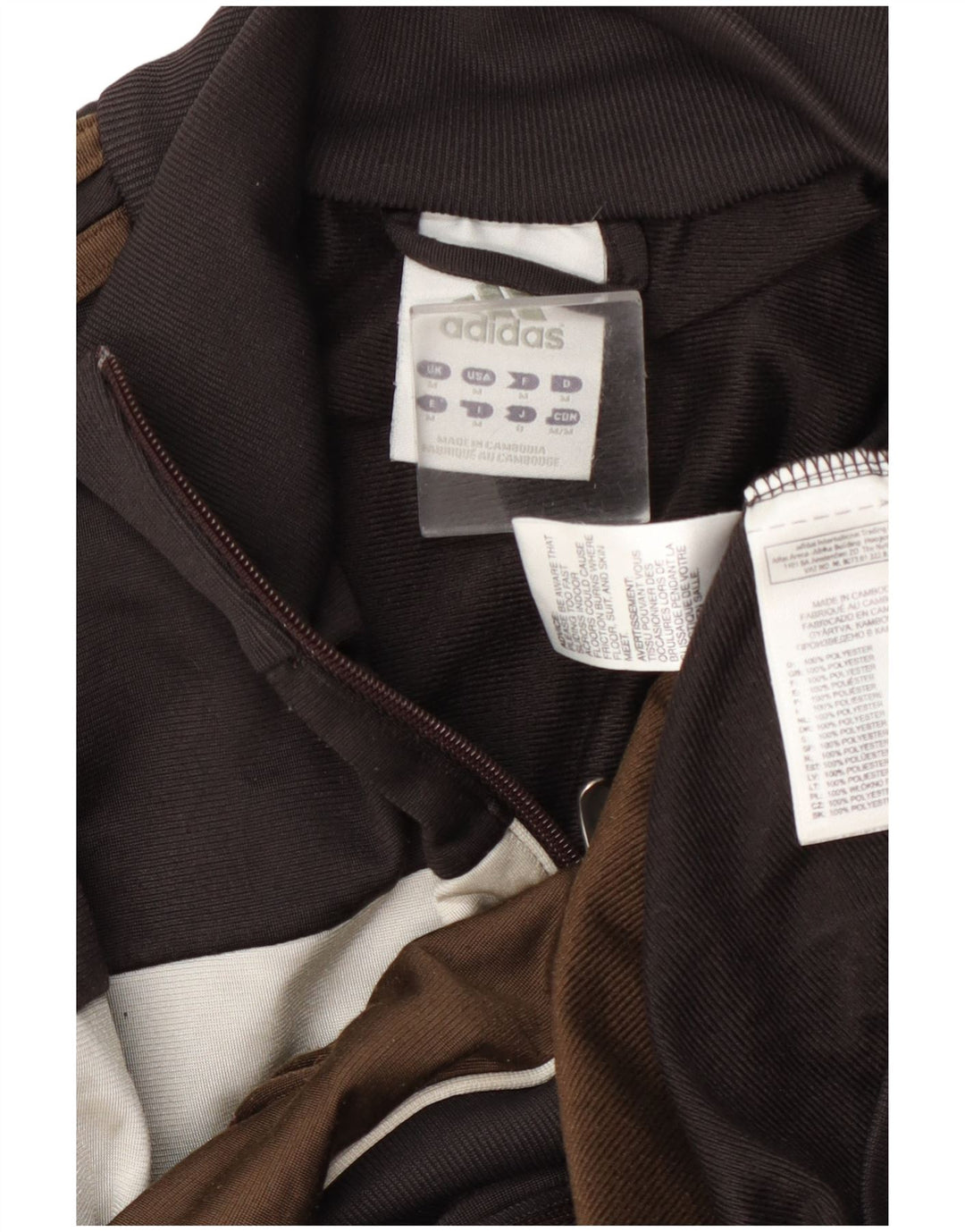 Adidas Hombre Chándal Top Jacket Marrón Medio Colorblock Poliéster