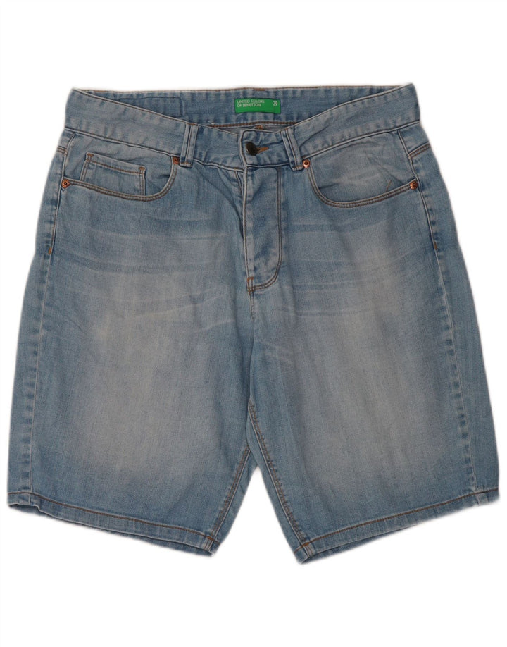BENETTON Mens Denim Shorts W29 Medium Blue Cotton