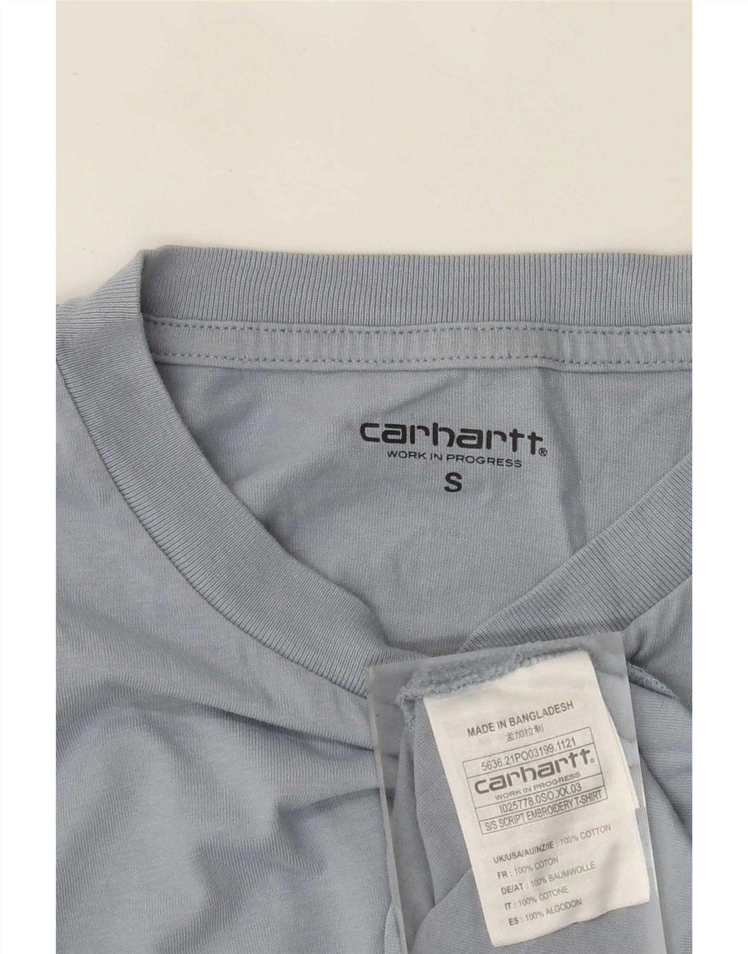Carhartt Hombre Camiseta Top Small Azul Algodón