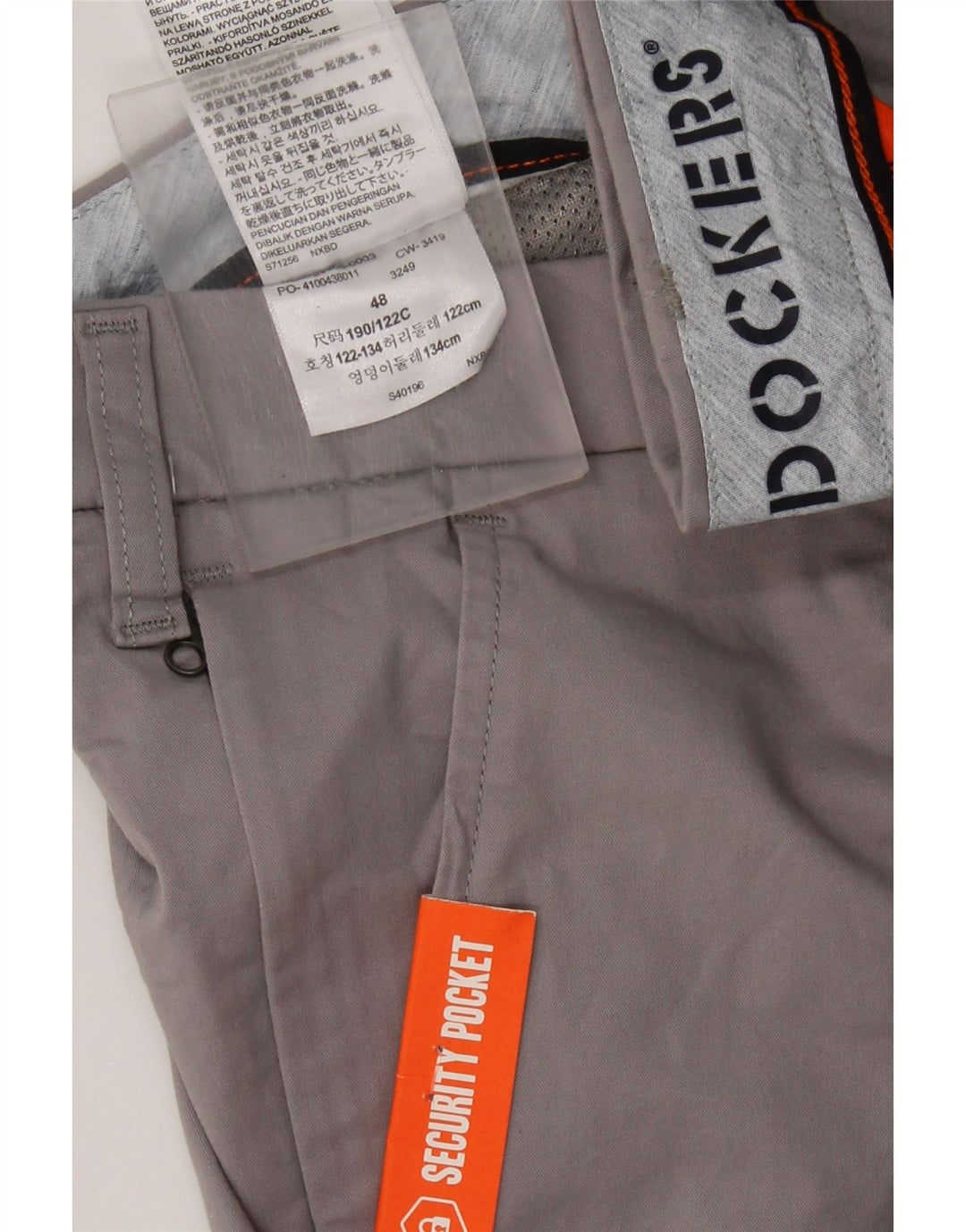 DOCKERS Pantalones cortos chinos para hombre W48 4XL Algodón gris