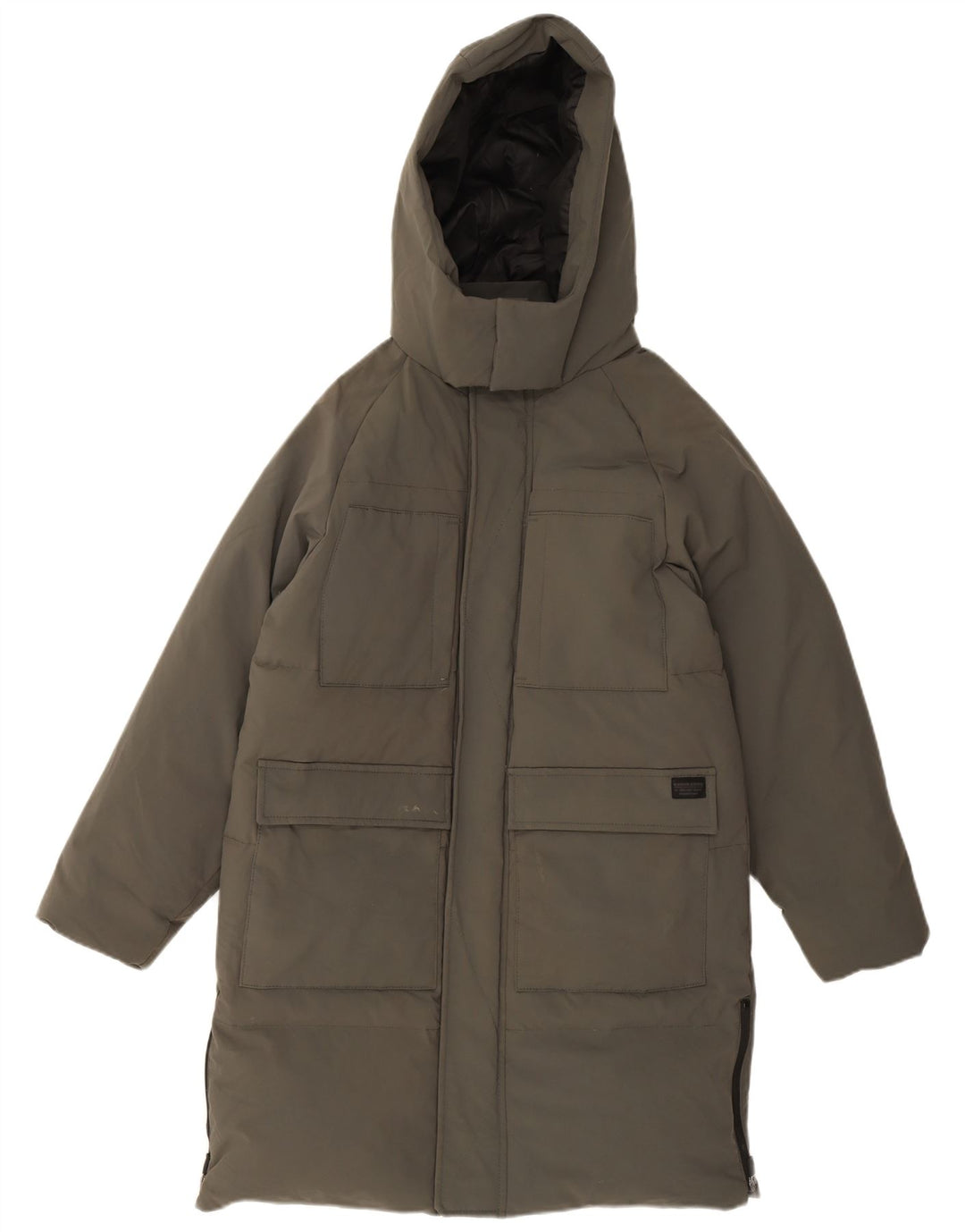 Zara Abrigo Acolchado Con Capucha Niño 13-14 Años Nylon Caqui