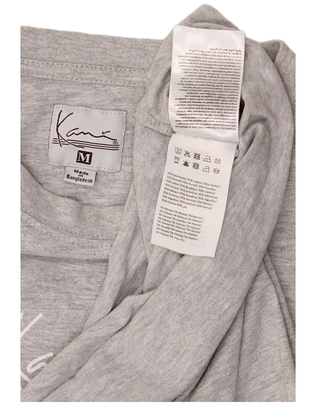 Karl Kani - Camiseta para hombre de algodón moteado gris medio