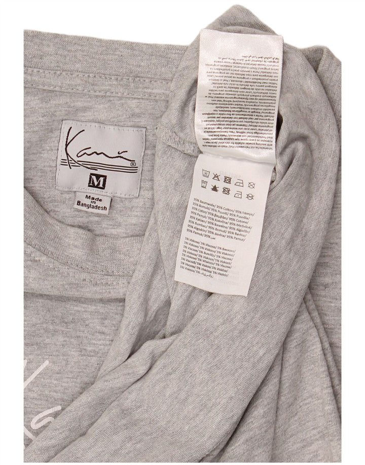 Karl Kani - Camiseta para hombre de algodón moteado gris medio