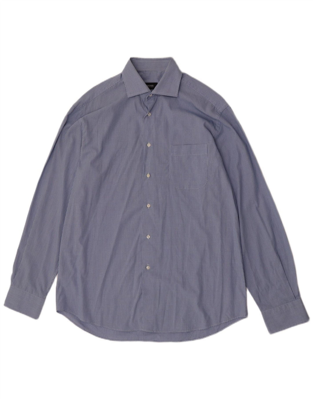 Hugo Boss Camisa para hombre Talla 41 16 Algodón a cuadros azul grande