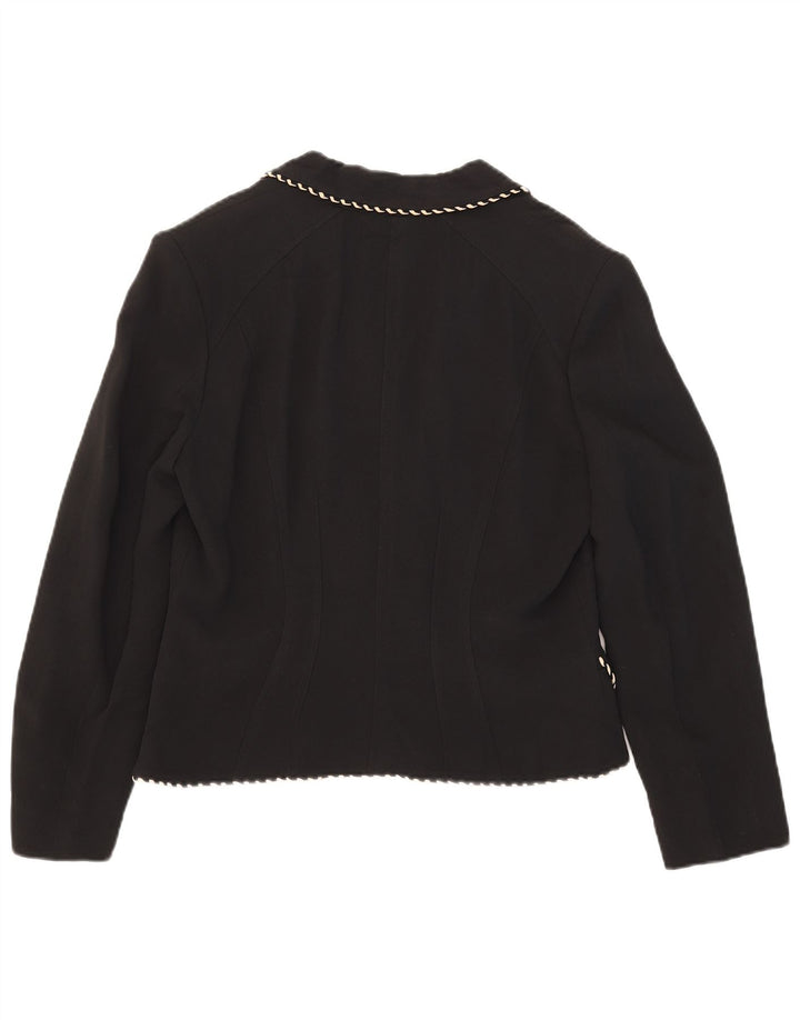 Gai Mattiolo Chaqueta Blazer de 3 Botones para Mujer UK 44 Viscosa Negra Mediana