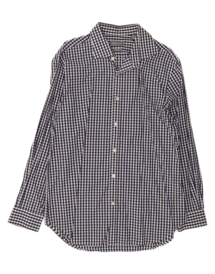 MICHAEL KORS Mens Slim Fit Shirt Size 16 1/2 Large Blue Check Vintage Michael Kors and Second-Hand Michael Kors from Messina Hembry 