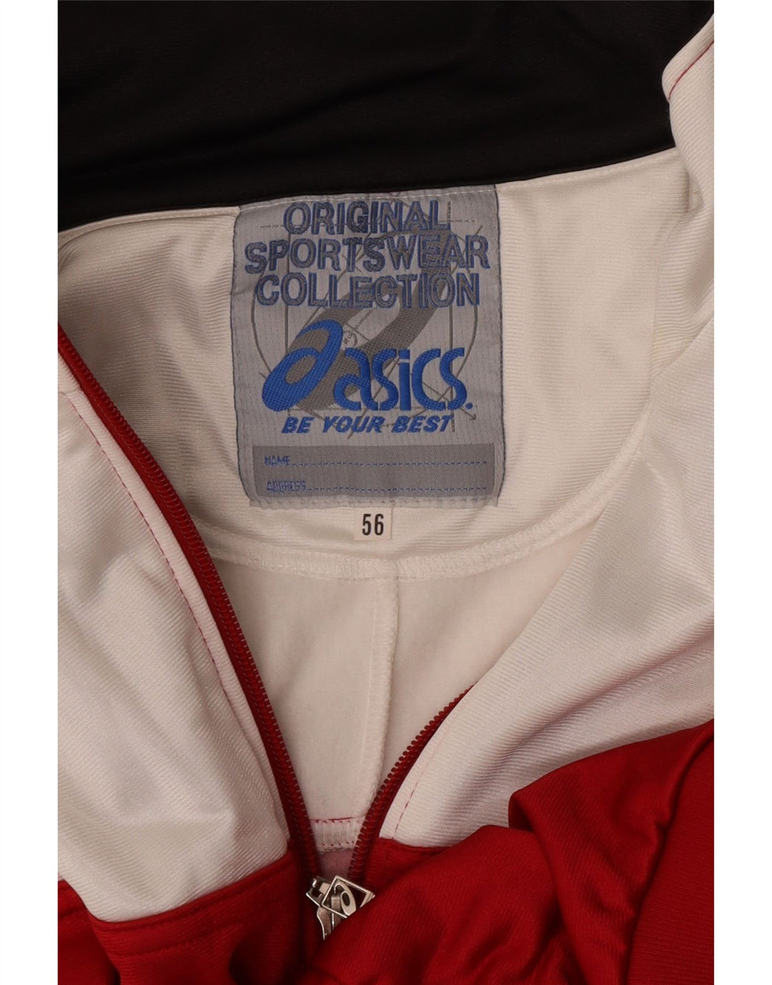 Asics Mens Graphic Chándal Top Jacket IT 56 XL Rojo Colorblock