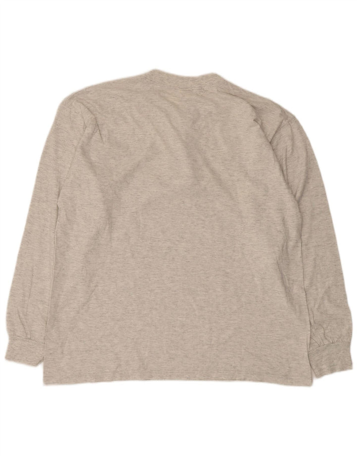 Champion Camiseta de manga larga para hombre XL Algodón moteado gris