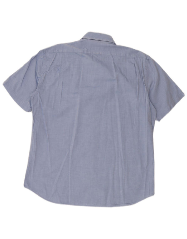 Tommy Hilfiger Camisa de manga corta para hombre Talla 16 41 Algodón azul grande
