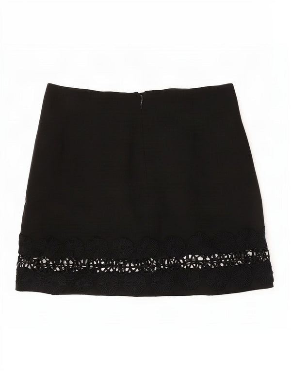 Topshop Minifalda para mujer UK 12 Medium W30 Poliéster floral negro