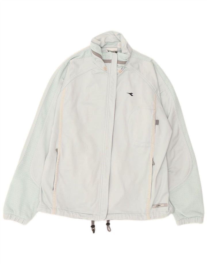 Diadora Chaqueta de chándal para mujer ES 36 Small Azul Poliéster