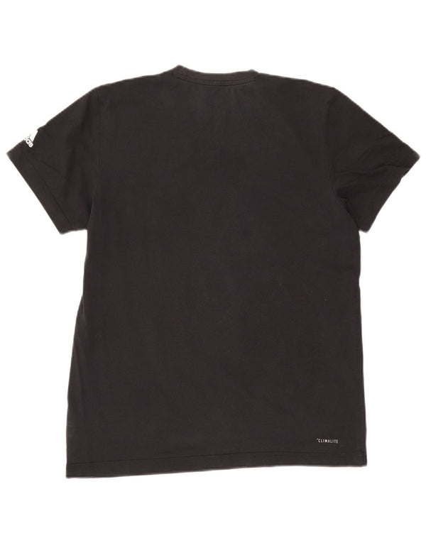 Adidas Mens Climalite Graphic Camiseta Top Medio Negro Algodón